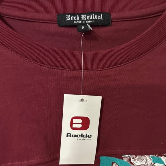 Rock Revival Long Sleeve men’s small t-Shirt with Floral Pocket - Picture 2 of 9